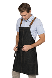 Berkeley Bib Apron: Black Denim