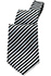 Silver Diagonal Striped Tie - side view