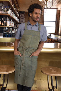 Uptown Cross-Back Bib Apron - side view