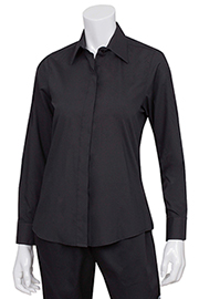 Womens Black Essential Dress Shirt