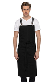 Berkeley Chefs Bib Apron: Jet Black Cotton