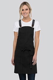 Berkeley Women's Petite Bib Apron: Jet Black Cotton