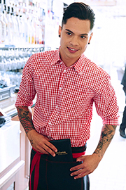 Mens Red Gingham Dress Shirt