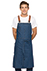 Berkeley Chefs Bib Apron: Medium Blue - side view