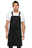 Berkeley Bib Apron: Jet Black Cotton - side view