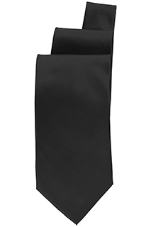 Black Satin Finish Tie - side view